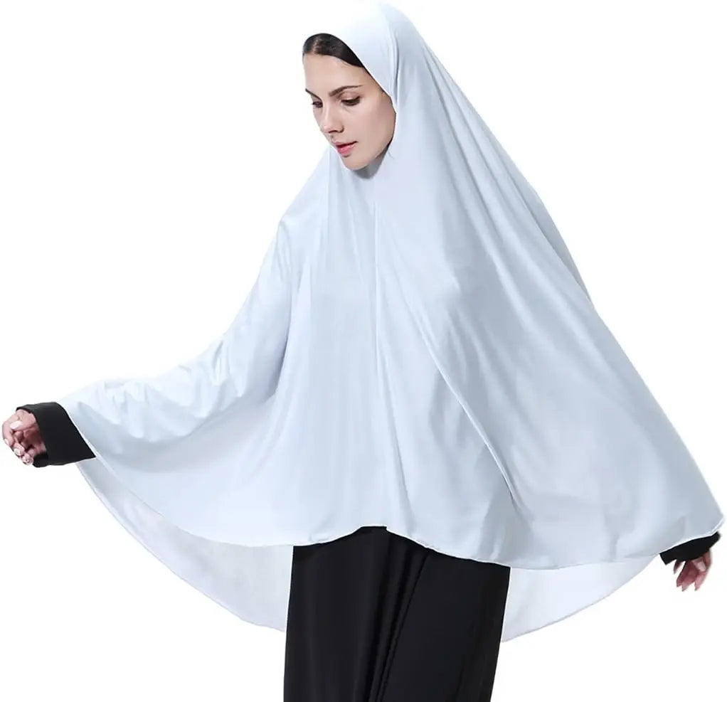 Women's Elegant Khimar Modest Muslim Islamic Ramadan Soft Lightweight Jersey Hijab Long Scarf Amira Prayer Abaya Jilbab