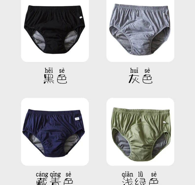 Man Woman Functional Underwear for Adults Graphene Antibacterial Leakage Proof Cotton Super Absorbent Pants Middle-Aged Elderly