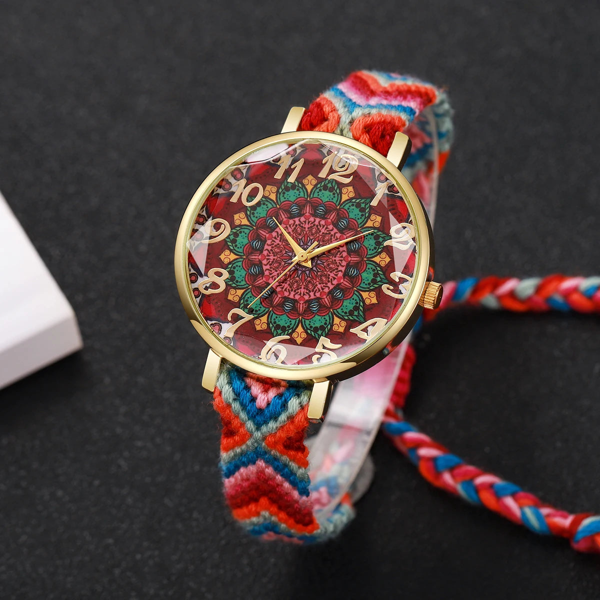 Fashion Woven Strap Women Watches Vintage Arabic Numeral Dial Quartz Watches For Ladies Clock Reloj Mujer（Without Box）