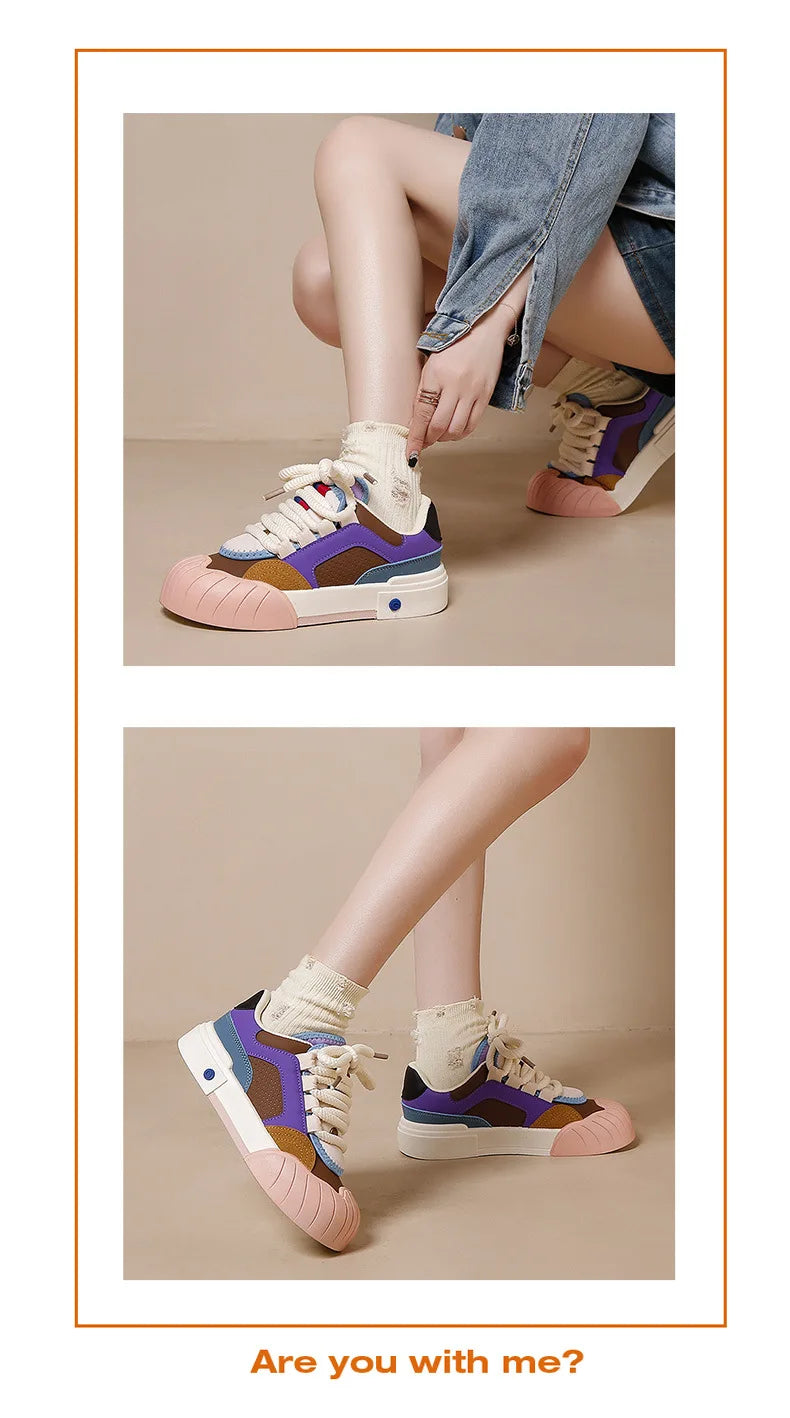 Women's Shoes Versatile Biscuit Shoes Trend Women's Sneaker Comfortable Breathable Non-slip Wear-resistant Casual Sports Shoes