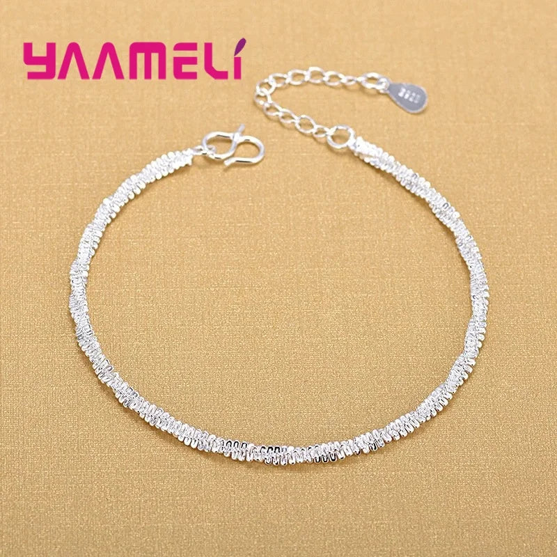 Trendy Women Foot Chains Adjustable Mujer Charm 925 Sterling Silver Anklets Bohemia Jewelry Summer Holiday Design