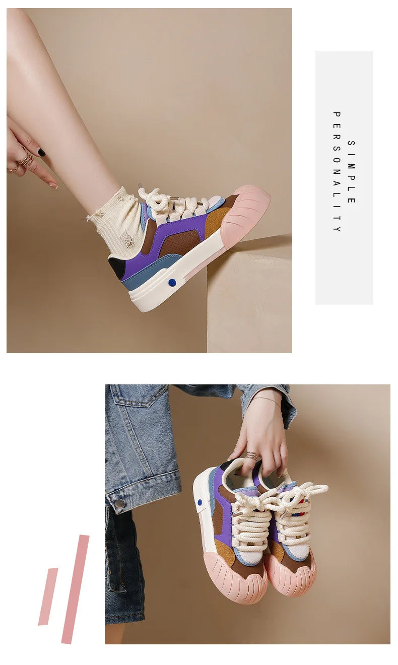 Women's Shoes Versatile Biscuit Shoes Trend Women's Sneaker Comfortable Breathable Non-slip Wear-resistant Casual Sports Shoes