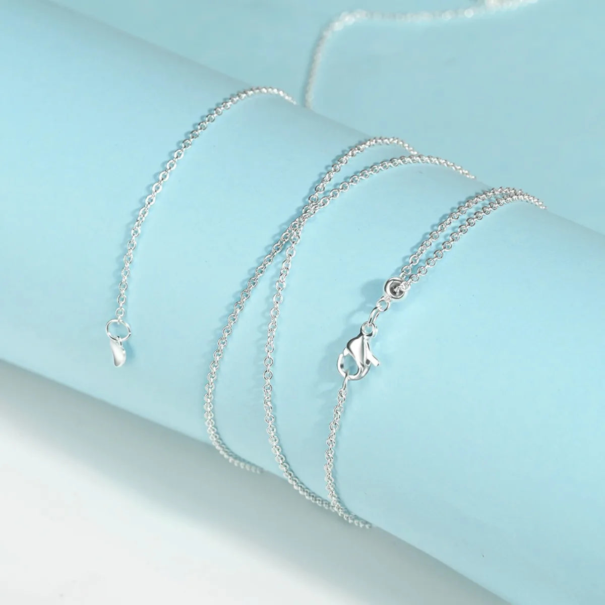 New 925 Sterling Silver Simple Necklace Gold Silver Rose Gold Premium Bare Chain For Women Valentine's Birthday Gift DIY Jewelry