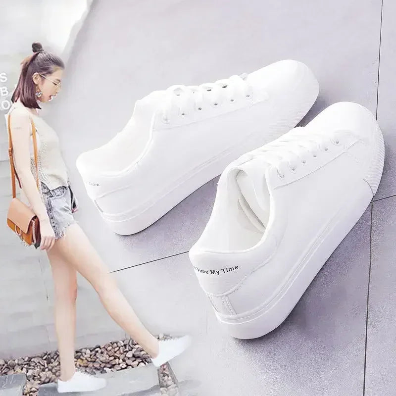 Women's Vulcanize Shoes White Shoe Women Running Spring Autumn Fashion Breathable Lace-Up Casual Sneakers Zapatos De Mujer