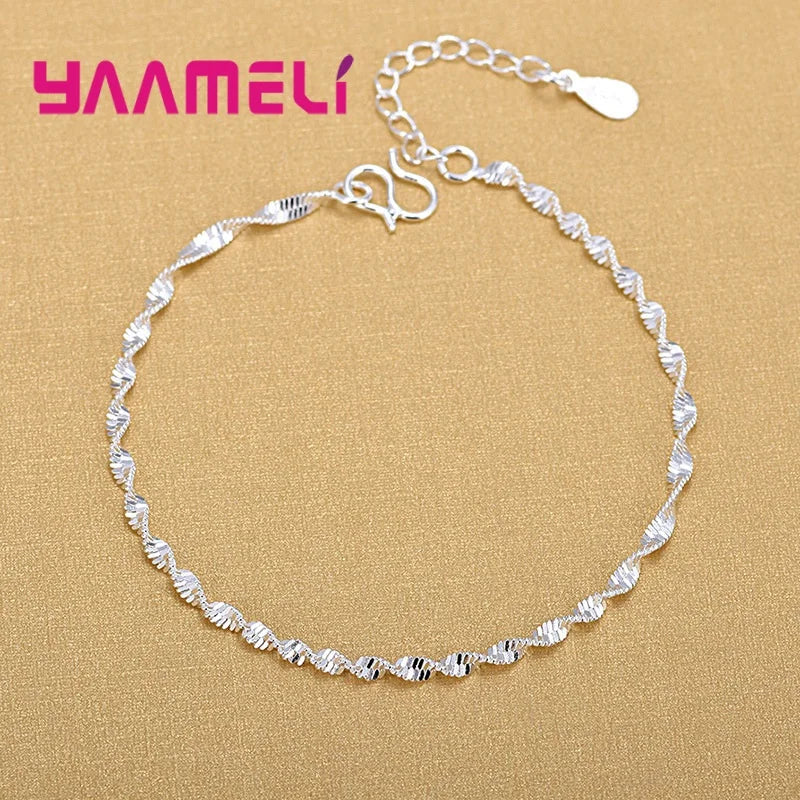 Trendy Women Foot Chains Adjustable Mujer Charm 925 Sterling Silver Anklets Bohemia Jewelry Summer Holiday Design