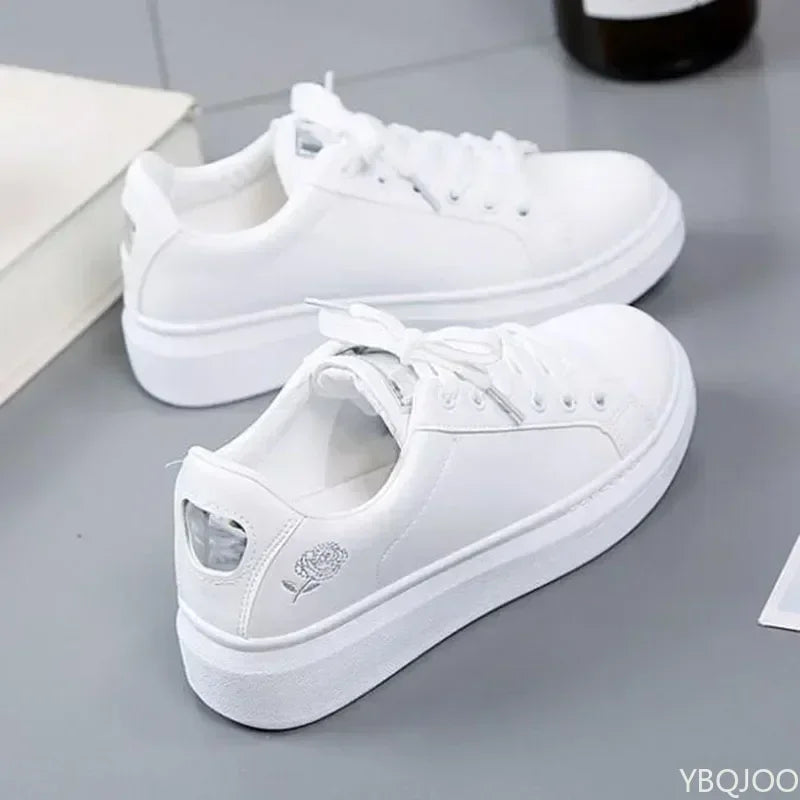 Women's Vulcanize Shoes White Shoe Women Running Spring Autumn Fashion Breathable Lace-Up Casual Sneakers Zapatos De Mujer