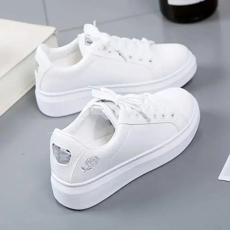 Women's Vulcanize Shoes White Shoe Women Running Spring Autumn Fashion Breathable Lace-Up Casual Sneakers Zapatos De Mujer
