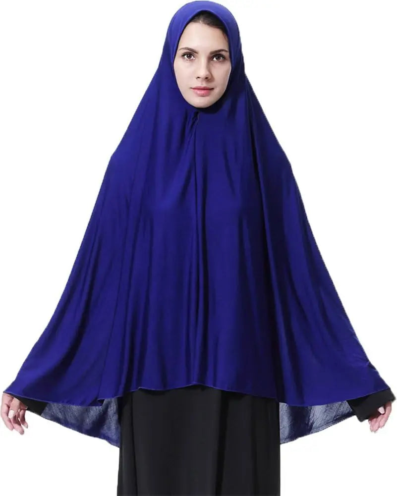 Women's Elegant Khimar Modest Muslim Islamic Ramadan Soft Lightweight Jersey Hijab Long Scarf Amira Prayer Abaya Jilbab