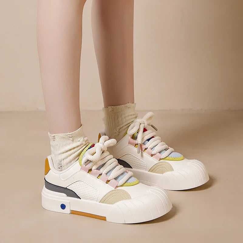 Women's Shoes Versatile Biscuit Shoes Trend Women's Sneaker Comfortable Breathable Non-slip Wear-resistant Casual Sports Shoes