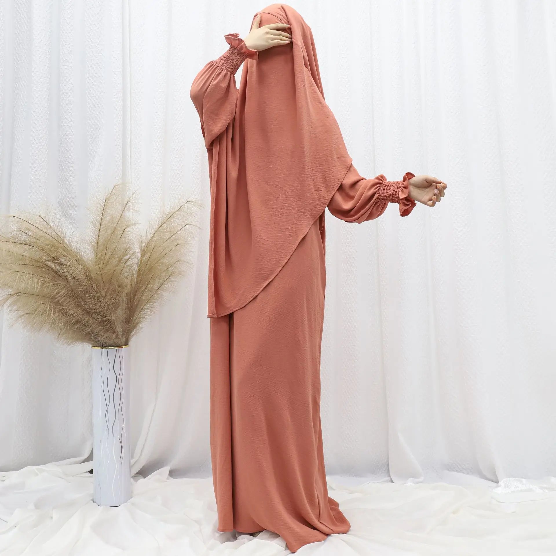 Ramadan Modest Muslim Women Dresses Headscarf Abaya Morocco Kaftan Dubai Turkey Abayas Islam Vestidos Arab Long Robe Jalabiya