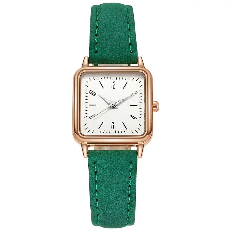 Fashion Simple Quartz watch for Women Reloj Mujer Women's Wristwatches Ladies Red Leather Bussiness Students Casual Watch Relojs