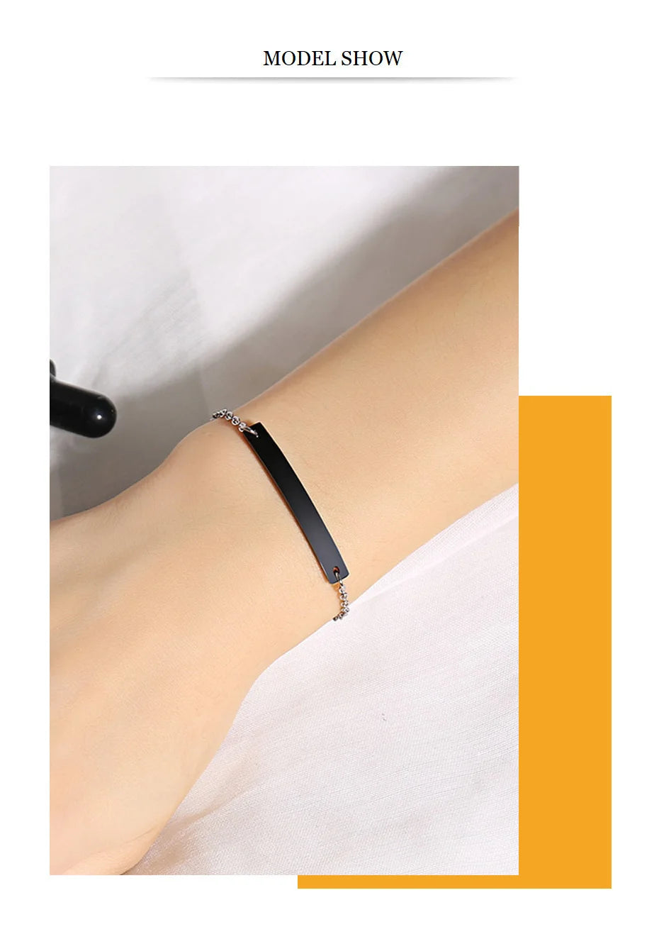 Free Custom Name Bracelet for Women,Stainless Steel Link Chain Bracelet,Elegant Personalized ID Bar Bracelets,Chic Jewelry Gifts