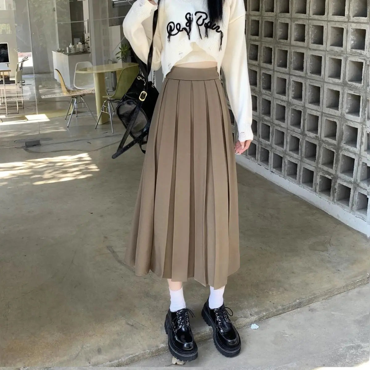 Modest Skirts for Women  Korean Style Long Black Skirt Women's Pleated Skirt Long Skirts for Women Fashion 2023 Dazy  A-LINE