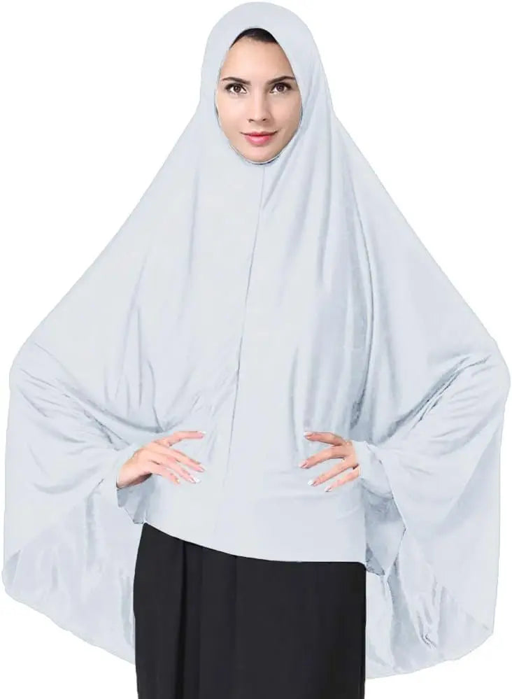 Women's Elegant Khimar Modest Muslim Islamic Ramadan Soft Lightweight Jersey Hijab Long Scarf Amira Prayer Abaya Jilbab
