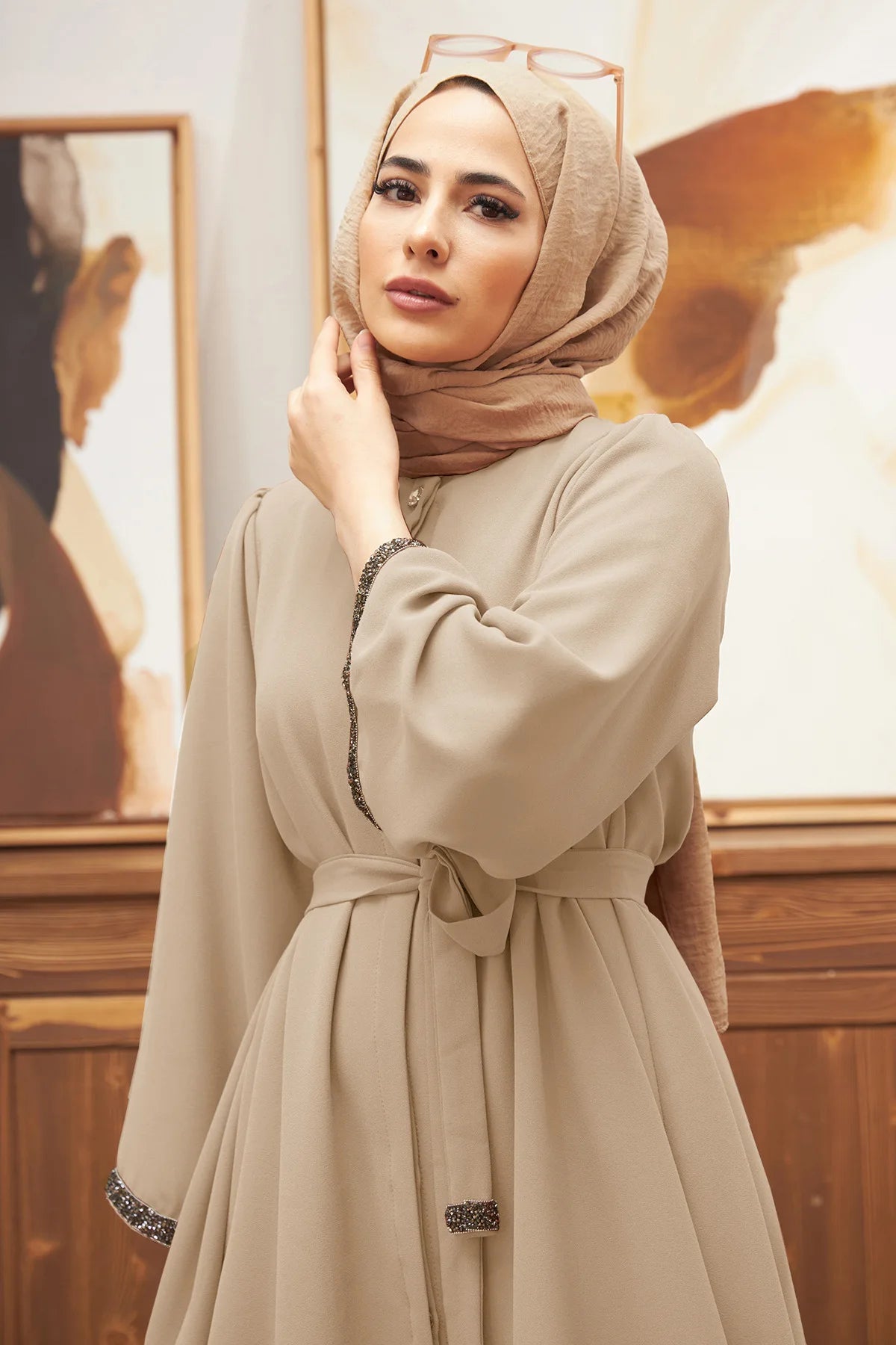 عباية رمضانية محتشمة مكونة من قطعتين، طقم إسلامي من دبي، بلوزات وسراويل، عبايات للنساء، قفطان، رداء نسائي، طقم إسلامي