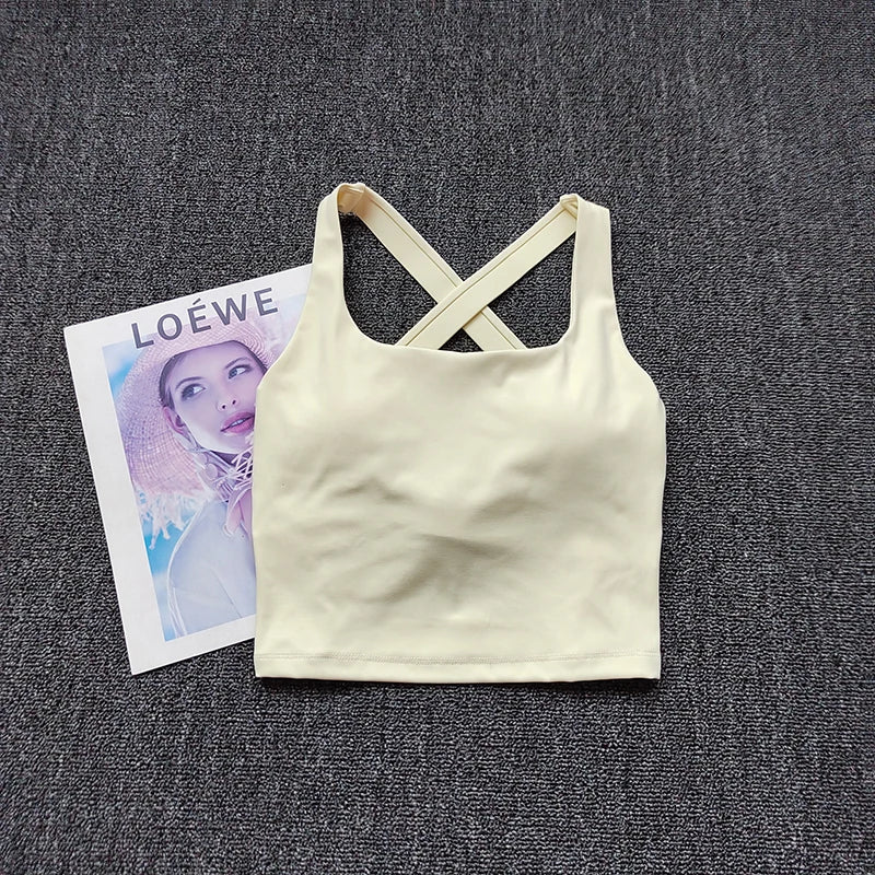 High-intensity Sports Underwear for Women Cross Fitness Vest Shockproof Yoga Training Breasts Bra Pilates Beautiful Back Suit