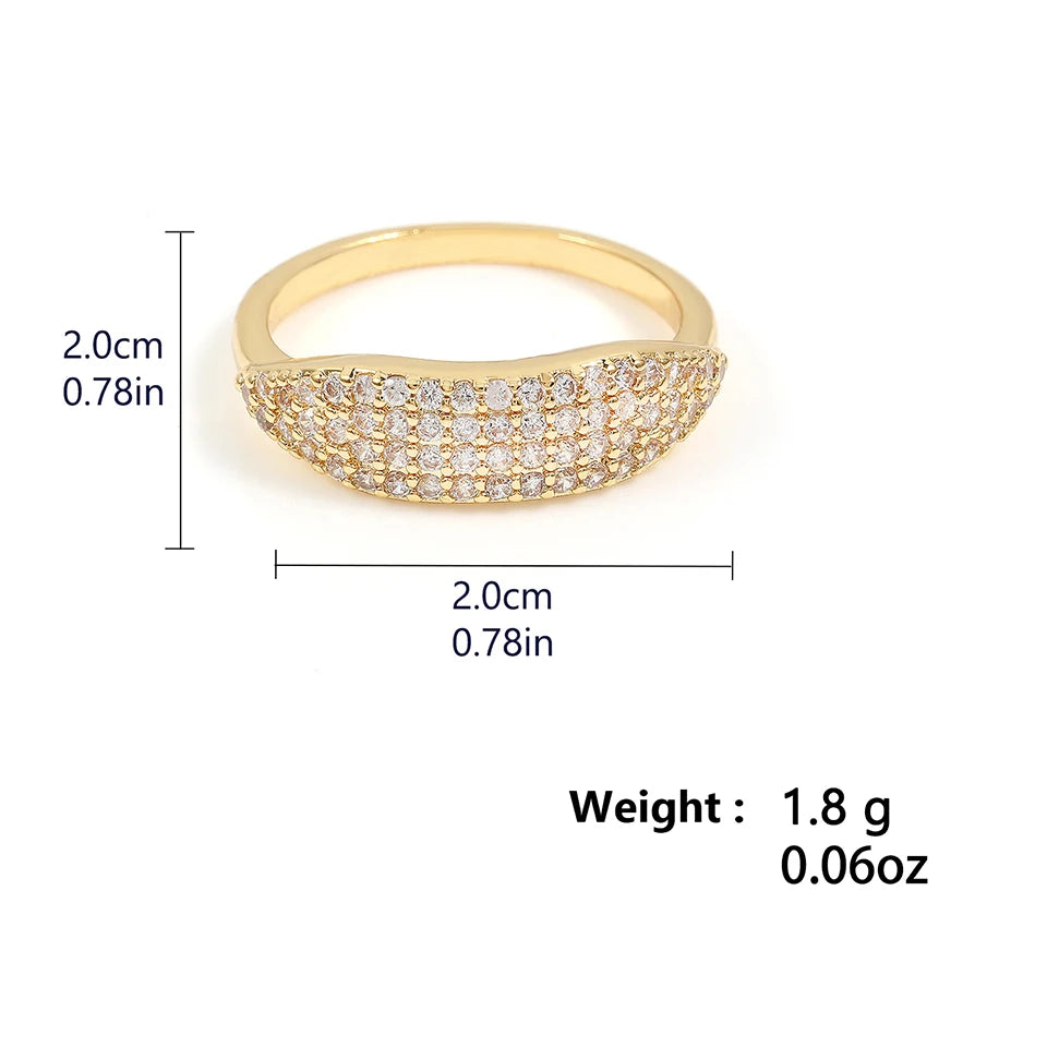 ZAKOL Tiktok Shein Trendy Shiny Micro Pave Zircon Finger Ring White  Crystal CZ Minimalist Aesthetic Ring for Women Wholesale