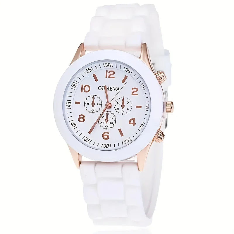 Luxury Watch Women Necklace Earrings Bracelet Set Watches Butterfly Silicone Strap Ladies Quartz Wristwatch Bracelet No Box