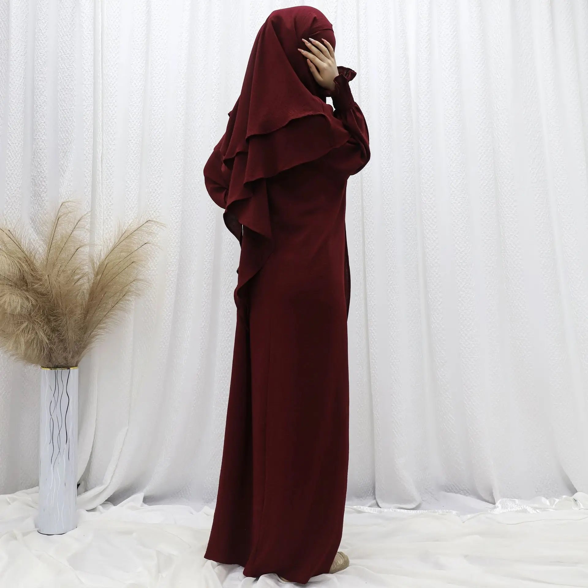 Ramadan Modest Muslim Women Dresses Headscarf Abaya Morocco Kaftan Dubai Turkey Abayas Islam Vestidos Arab Long Robe Jalabiya