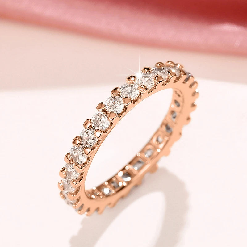 Huitan Bling Bling Promise Rings with Round CZ Delicate Low-key Wedding Ring for Women High Quality Silver Color Trendy Jewelry