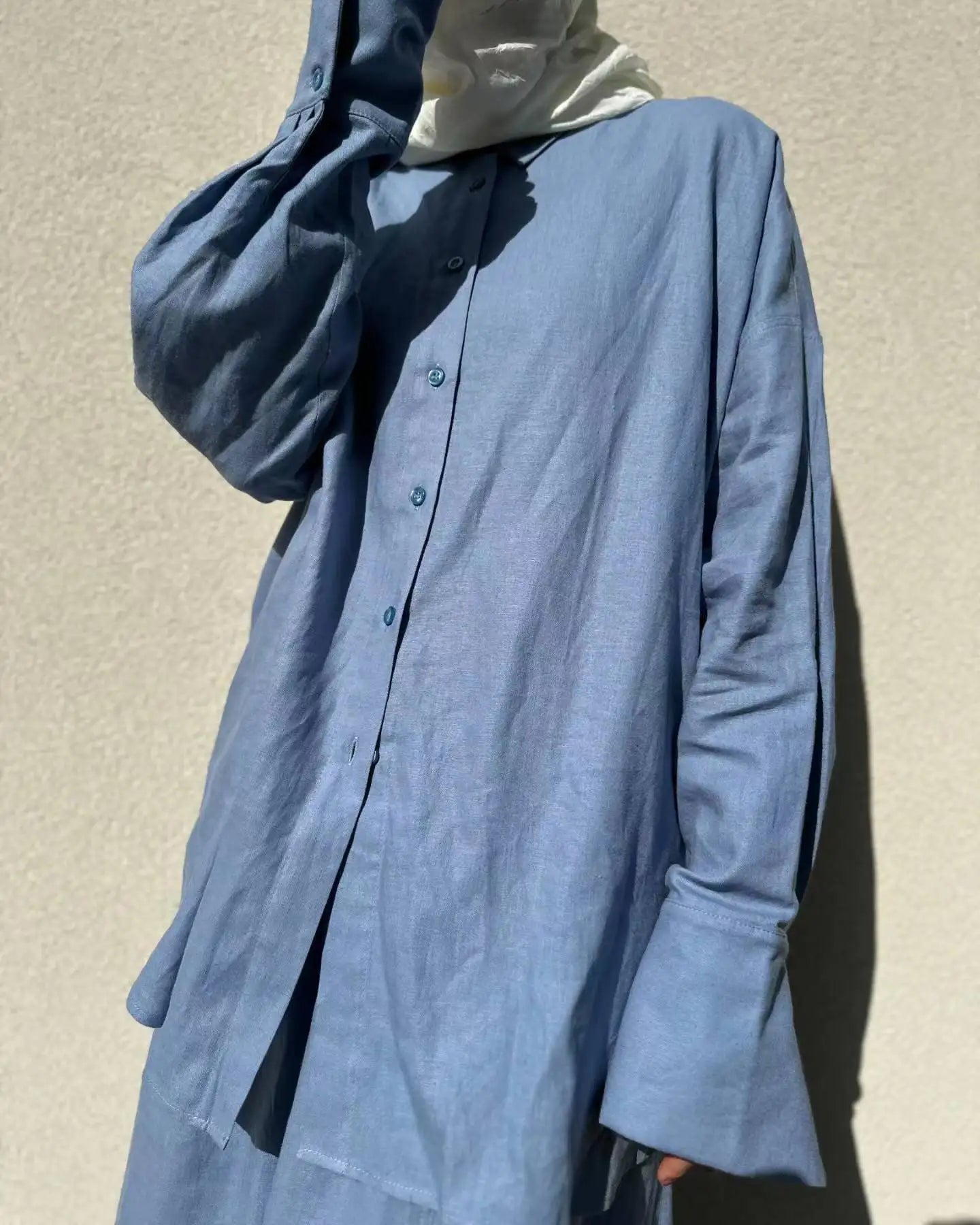 Muslim Women 2 Piece Sets Shirts Skirt Outfits Single Breasted Morocco Dubai Islam Blouse Long Skirts Suit Saudi Modest Ensemble