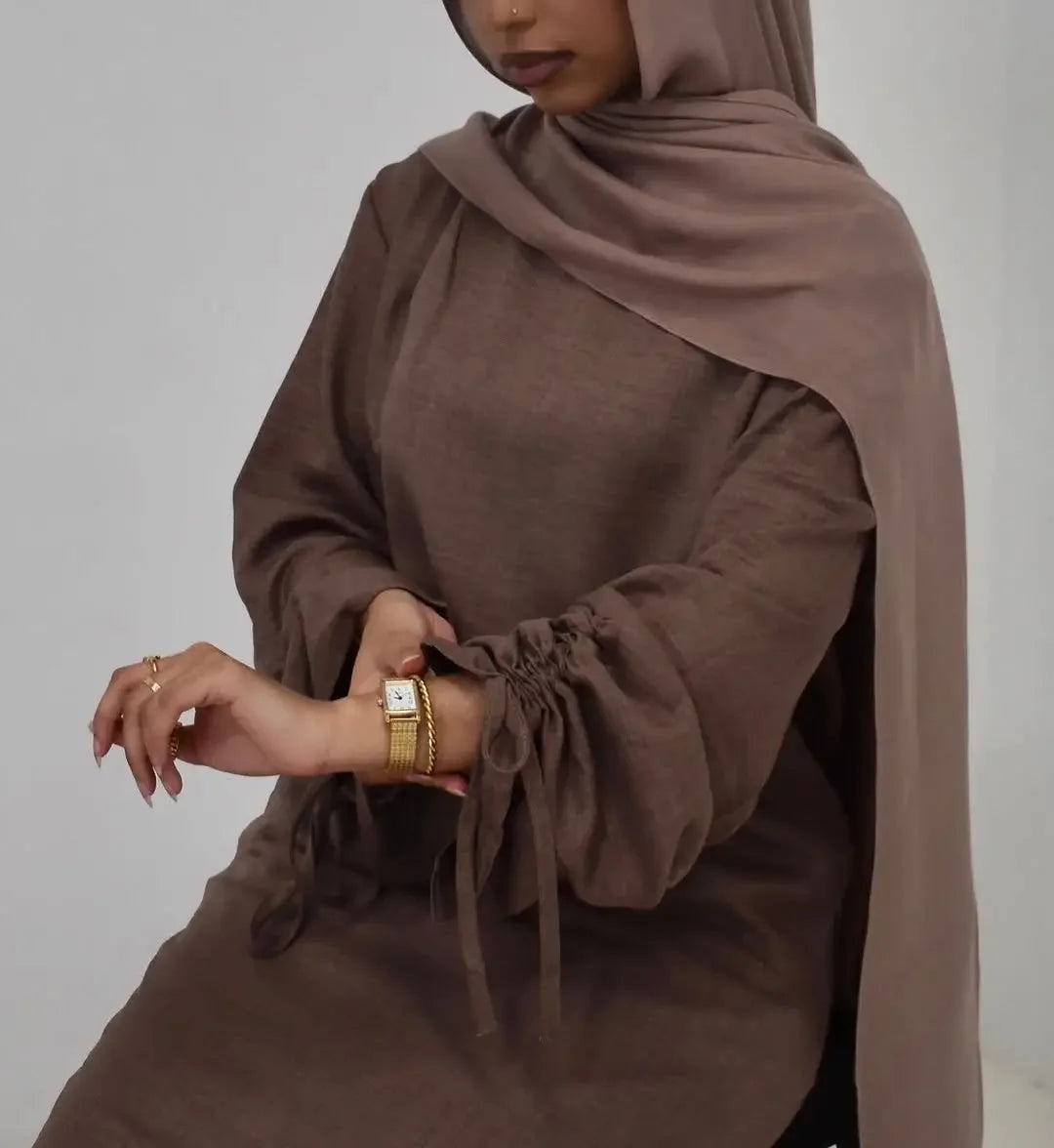 فستان نسائي متواضع للعيد عباية بأكمام طويلة قفطان إسلامي رداء المغرب دبي قفطان إسلامي 2025 فيستدوس لارجوس جلابية رمضان