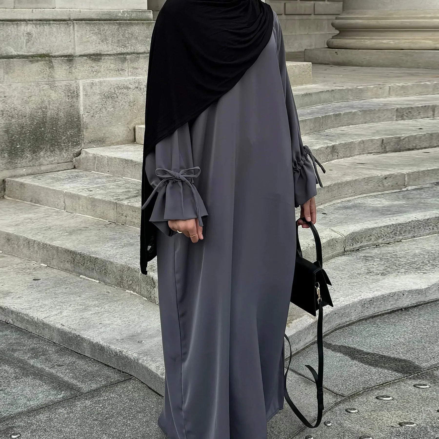 2025 Ramadan Arabic Muslim Woman Modest Dress Elegant Dubai Plain Abaya Islamic Church Clothing Fashion Loose Turkey Solid Robe