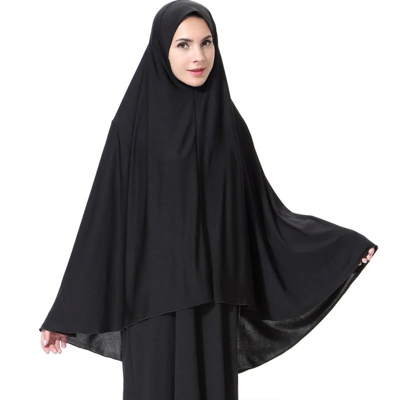 Women's Elegant Khimar Modest Muslim Islamic Ramadan Soft Lightweight Jersey Hijab Long Scarf Amira Prayer Abaya Jilbab