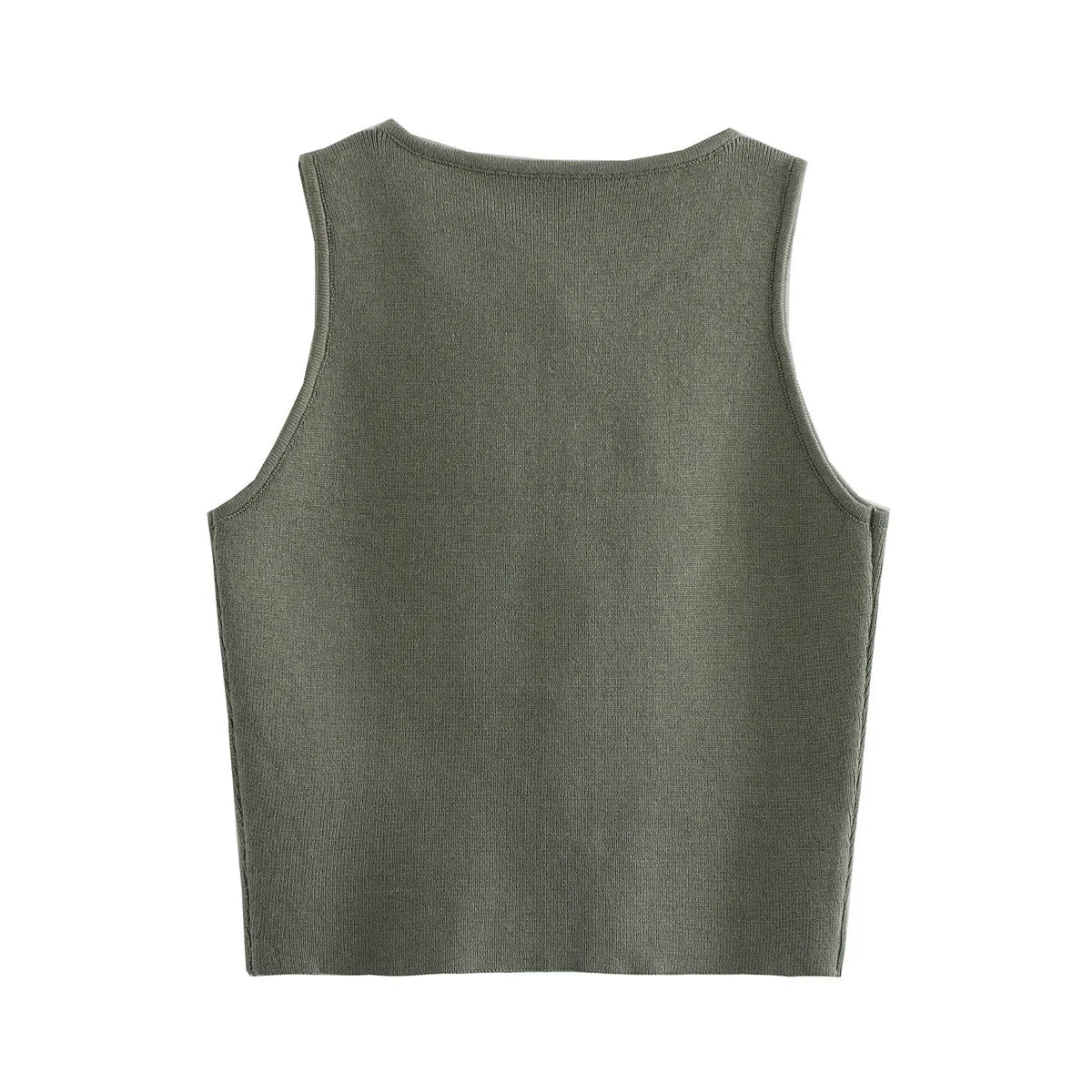 TRAF Female Sweater Vest Cropped Knit Vest Woman Sleeveless White Blue Vest Women Autumn Button Slim Yellow Pink Knitted Vests