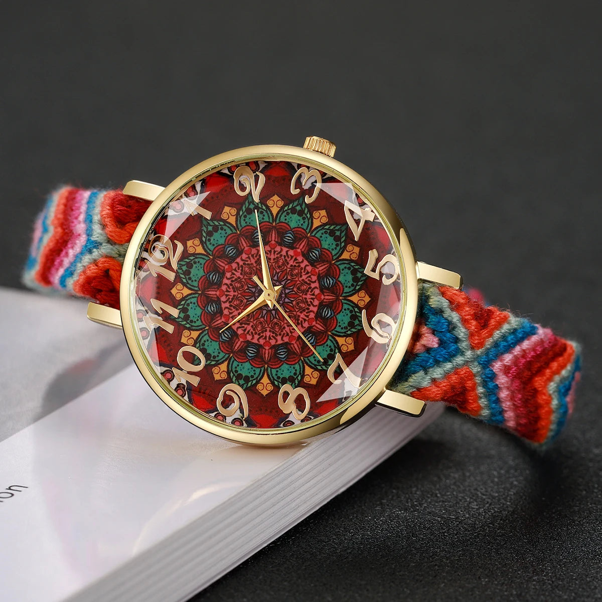 Fashion Woven Strap Women Watches Vintage Arabic Numeral Dial Quartz Watches For Ladies Clock Reloj Mujer（Without Box）