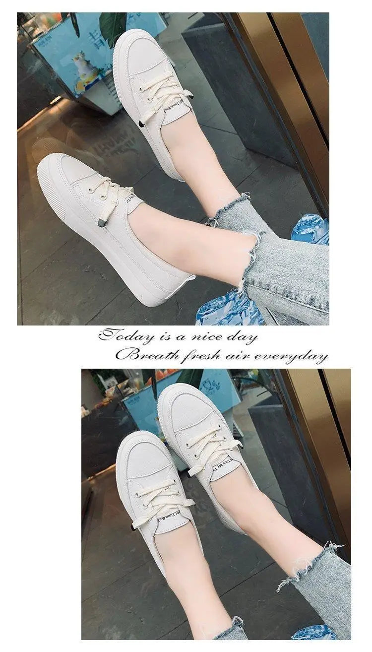 Women's Shoes 2024 New PU Leather Comfortable Casual Sports Shoes Fashionable Versatile Flat White Shoes
