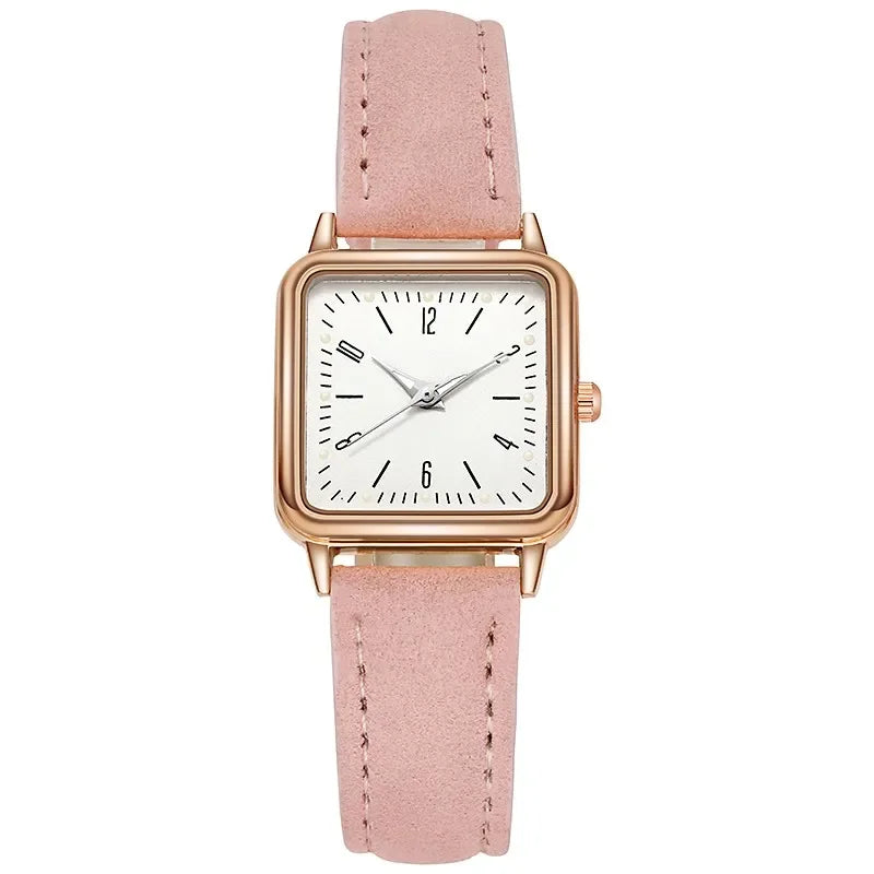 Fashion Simple Quartz watch for Women Reloj Mujer Women's Wristwatches Ladies Red Leather Bussiness Students Casual Watch Relojs