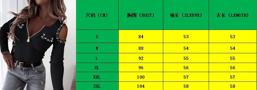 Woman Blouse Streetwear Spring 2024 New Long Sleeved V-Neck Off Shoulder Tops Fashion Casual Daily T-shirt Female's Pullover Tee