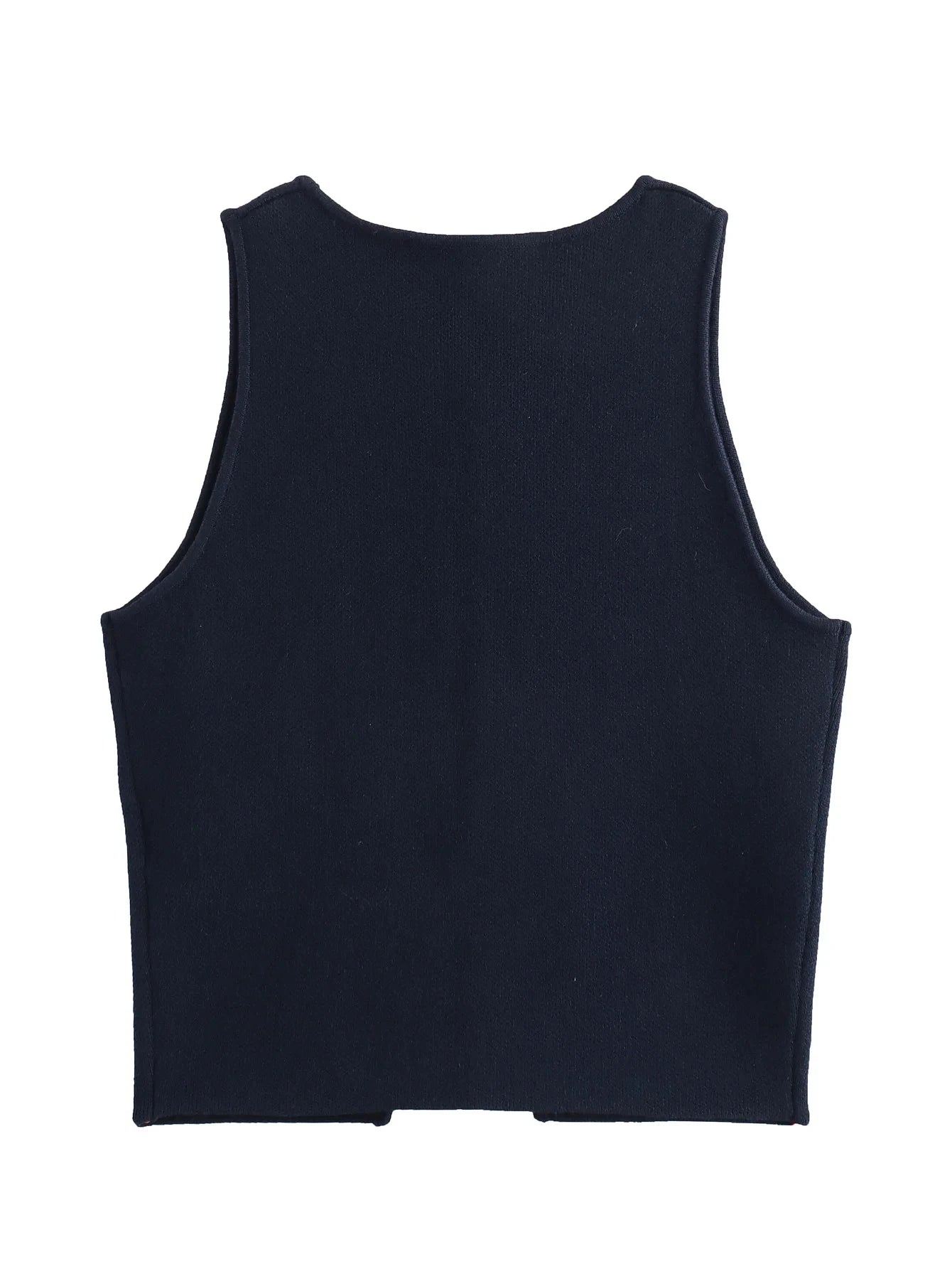 TRAF Female Sweater Vest Cropped Knit Vest Woman Sleeveless White Blue Vest Women Autumn Button Slim Yellow Pink Knitted Vests