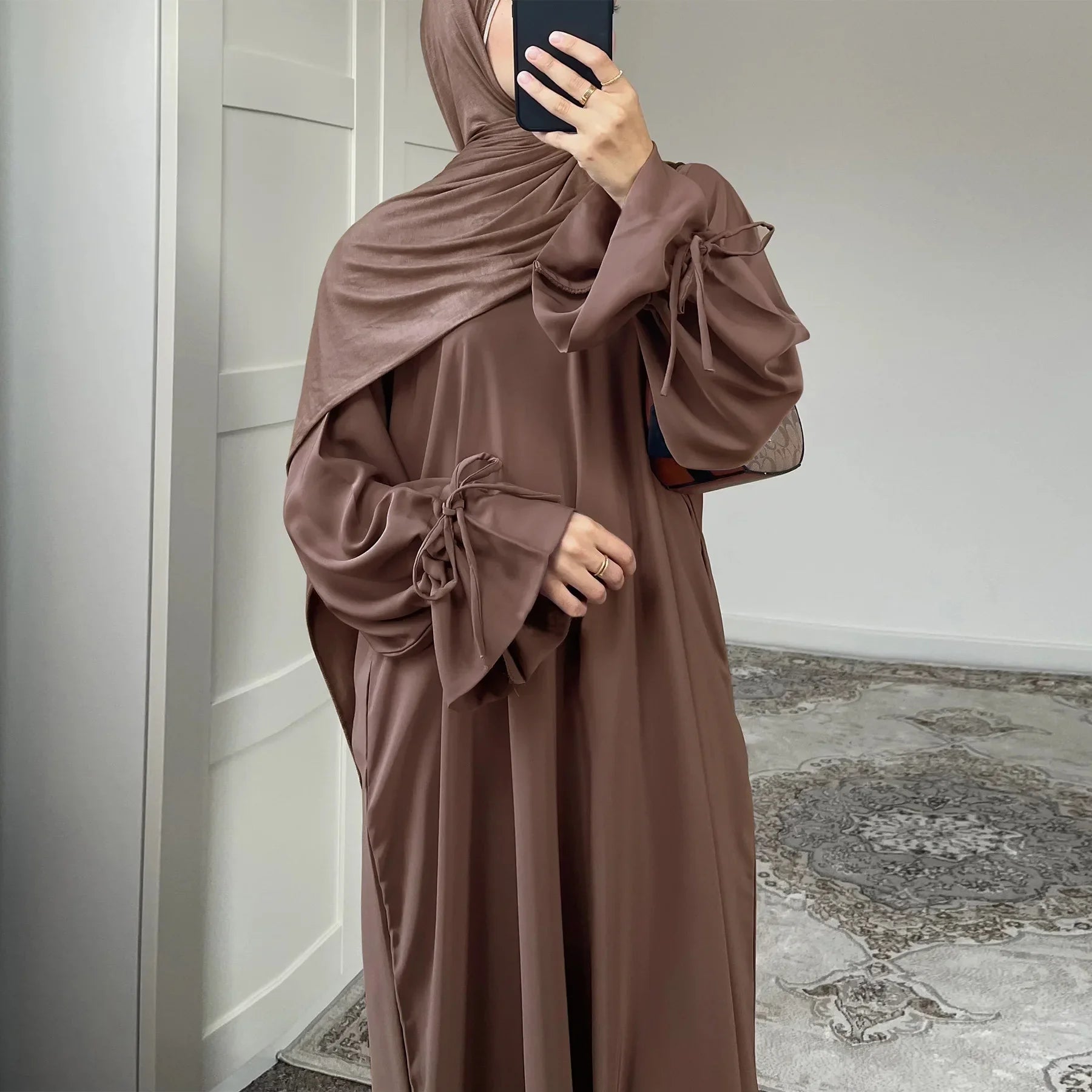 2025 Ramadan Arabic Muslim Woman Modest Dress Elegant Dubai Plain Abaya Islamic Church Clothing Fashion Loose Turkey Solid Robe