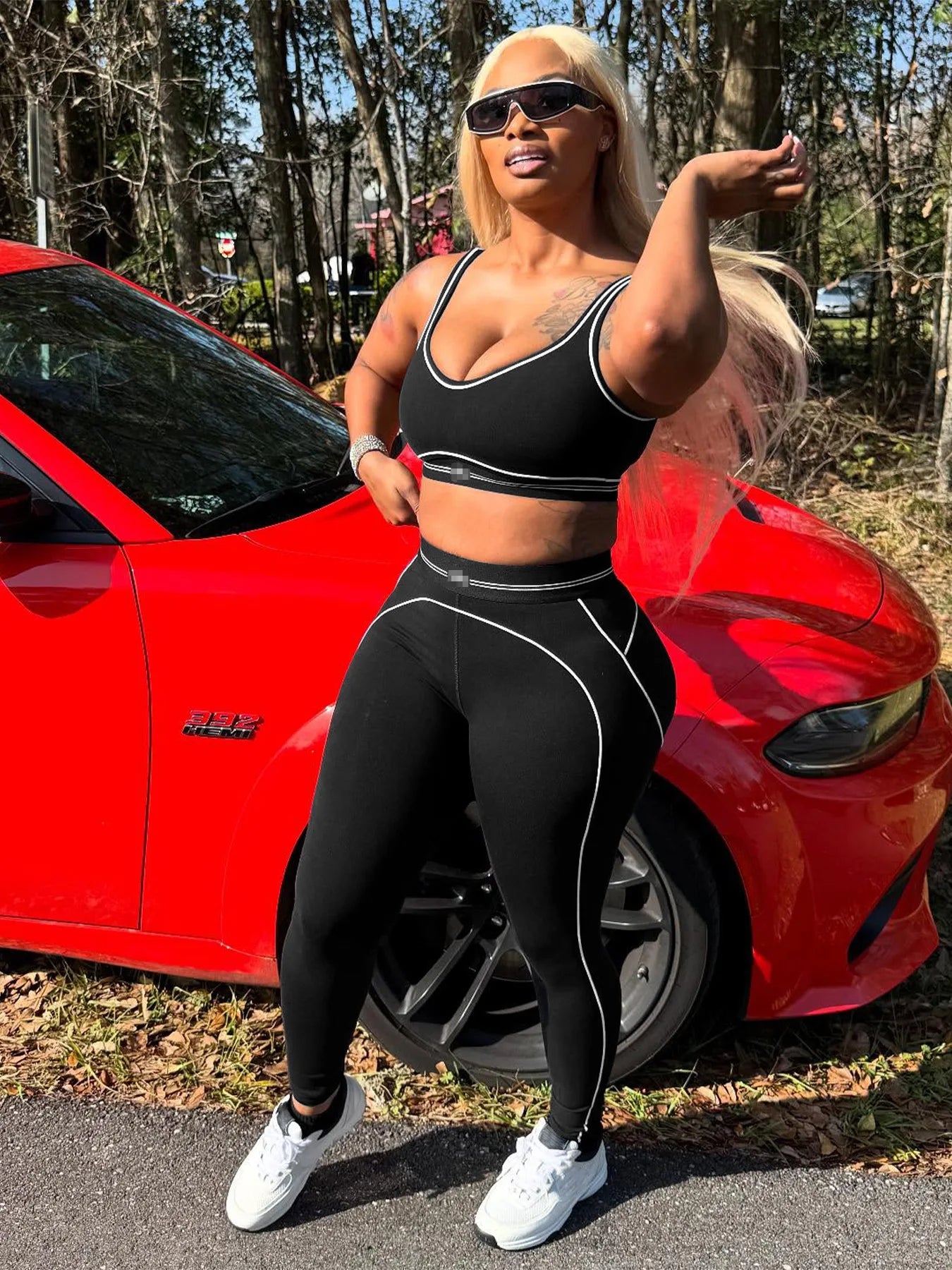 Women Activewear Summer Fitness Gym Yoga Sets Two Piece Set Bra Crop Top And High Waist Leggings Sportswear Training Workout Set