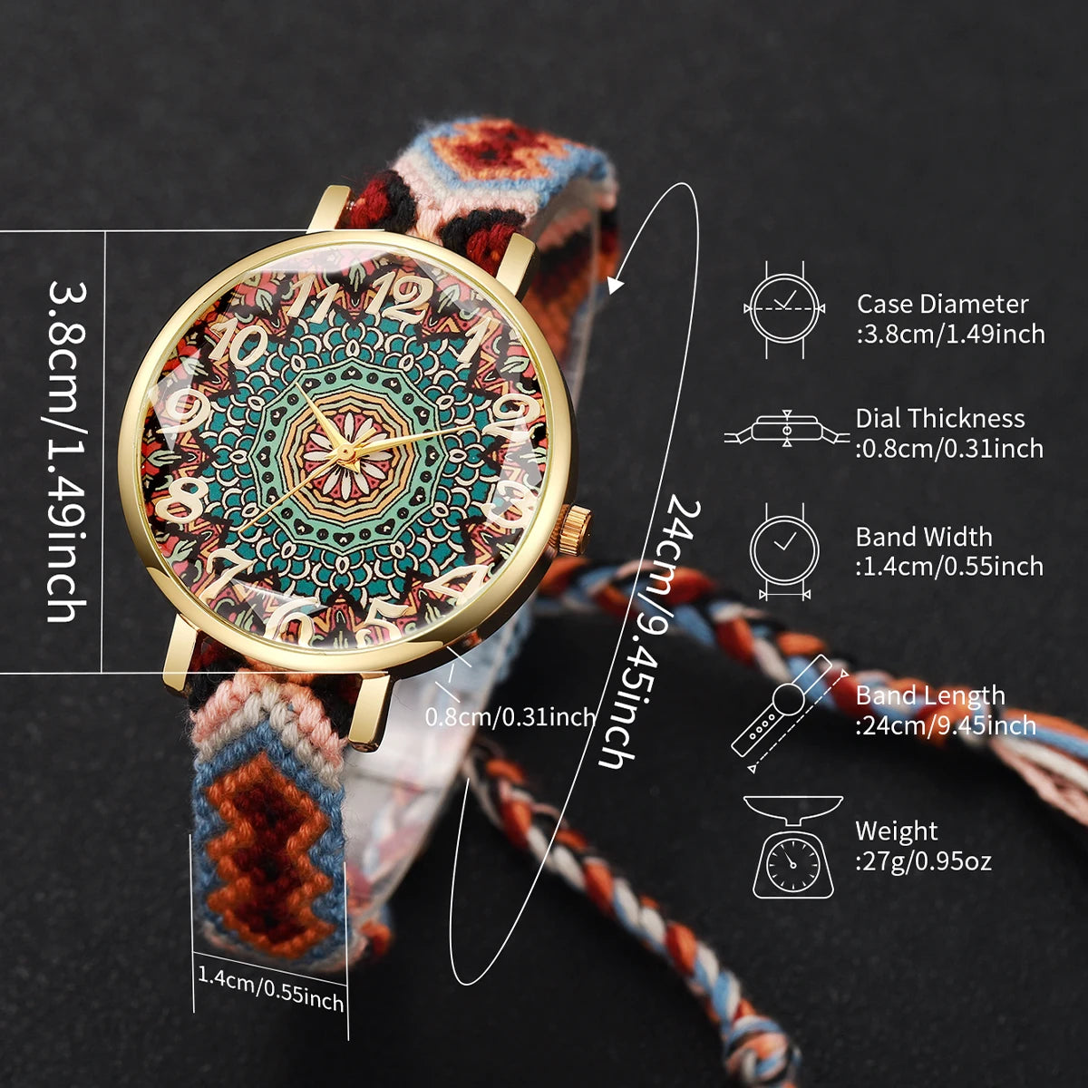 Fashion Woven Strap Women Watches Vintage Arabic Numeral Dial Quartz Watches For Ladies Clock Reloj Mujer（Without Box）