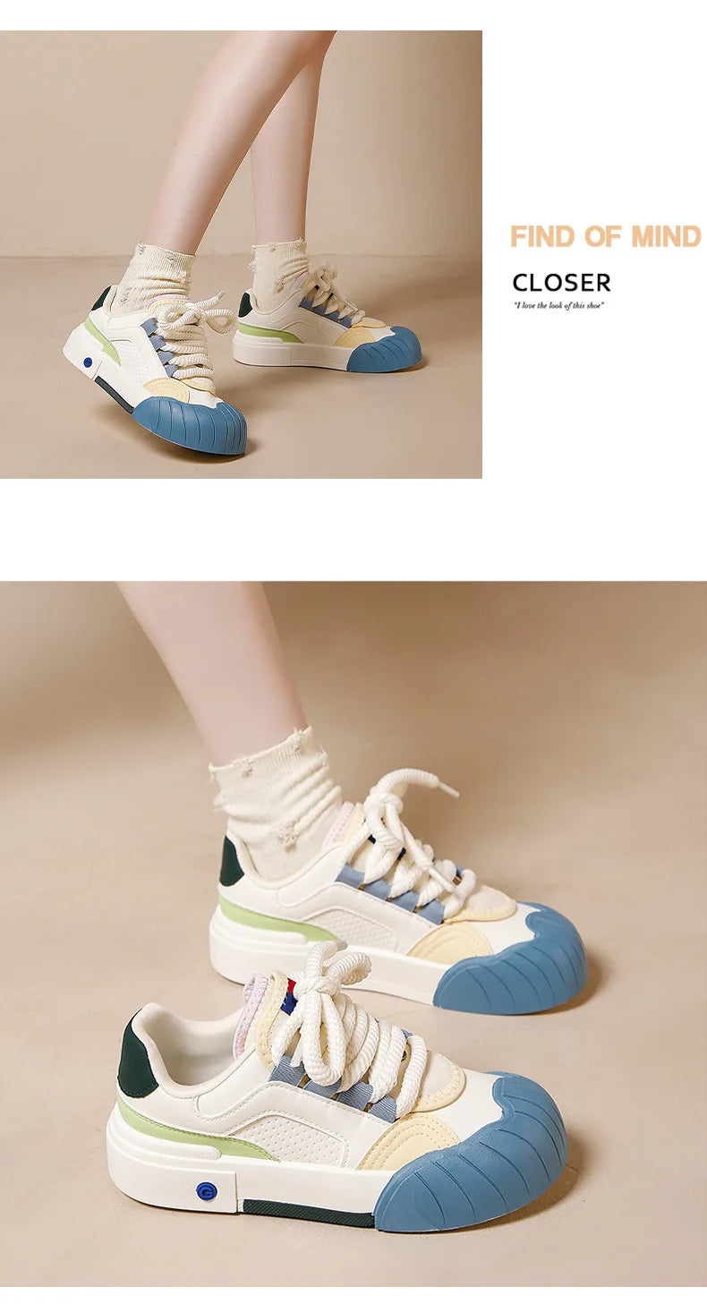 Women's Shoes Versatile Biscuit Shoes Trend Women's Sneaker Comfortable Breathable Non-slip Wear-resistant Casual Sports Shoes