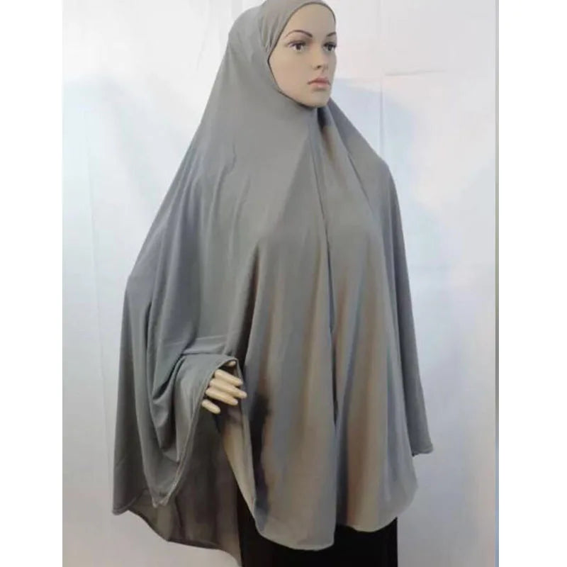 Women's Elegant Khimar Modest Muslim Islamic Ramadan Soft Lightweight Jersey Hijab Long Scarf Amira Prayer Abaya Jilbab