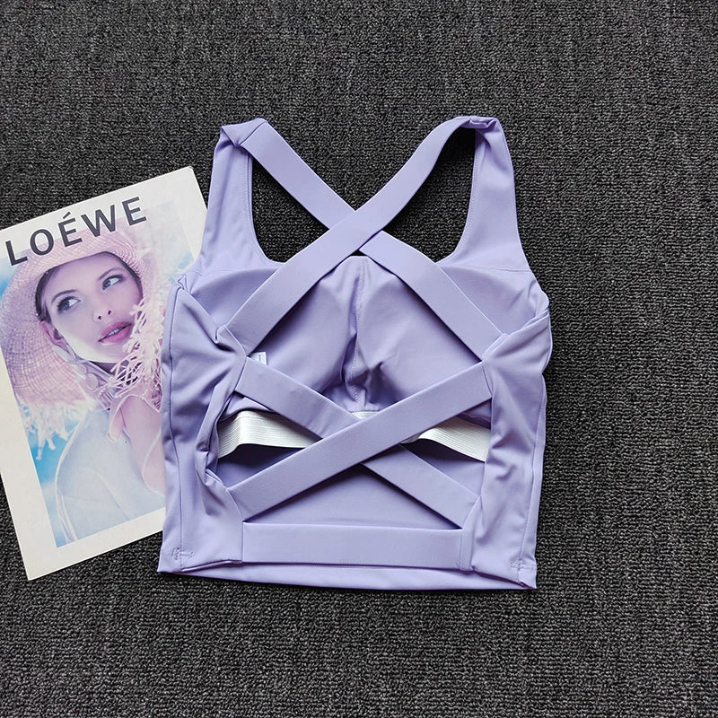 High-intensity Sports Underwear for Women Cross Fitness Vest Shockproof Yoga Training Breasts Bra Pilates Beautiful Back Suit