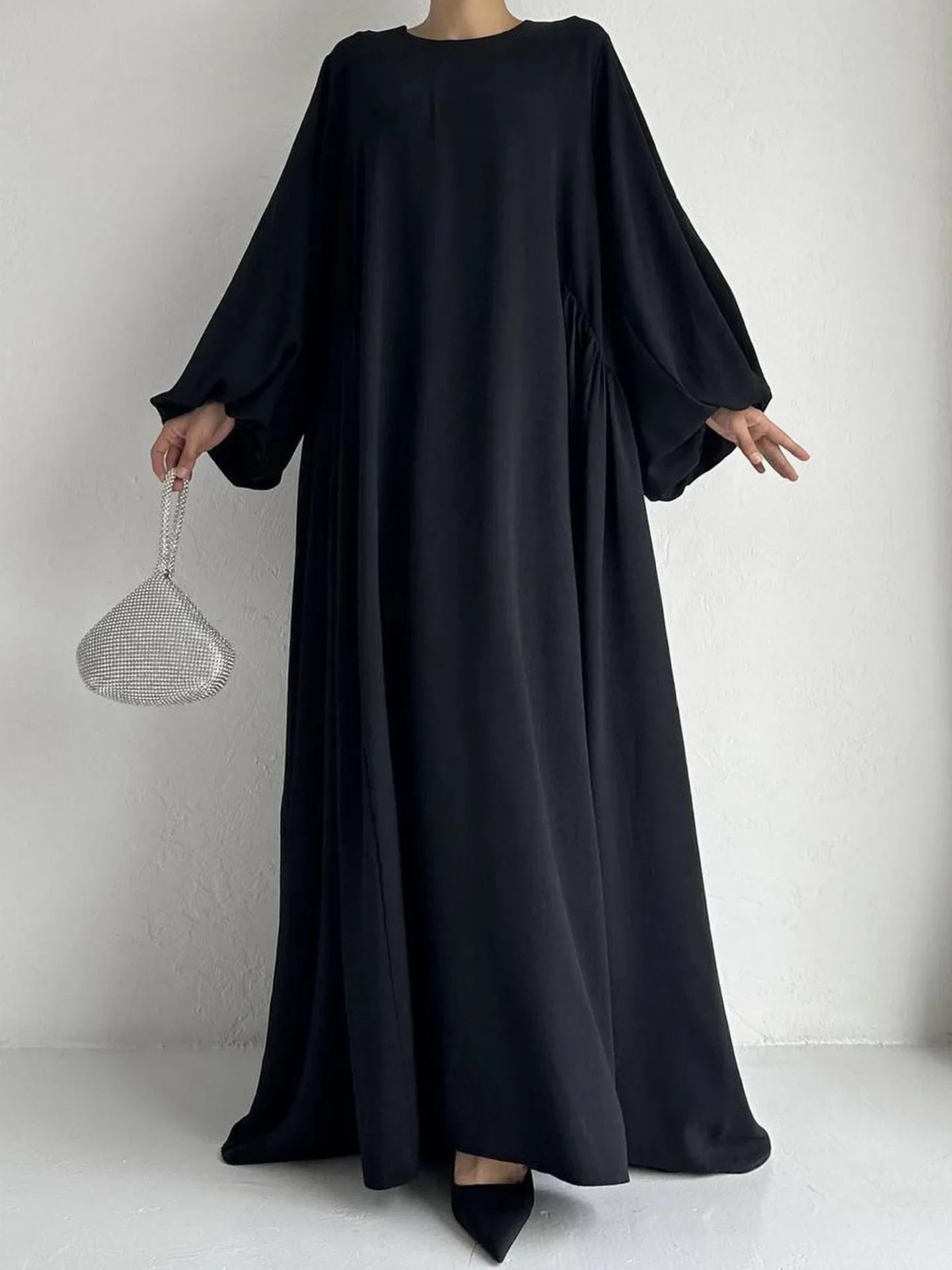 New Women Muslim Dresses Fashion Simple Solid Abaya Ramadan Caftan Elegant Female Casual Plain Maxi Dress Modest Dress for Women