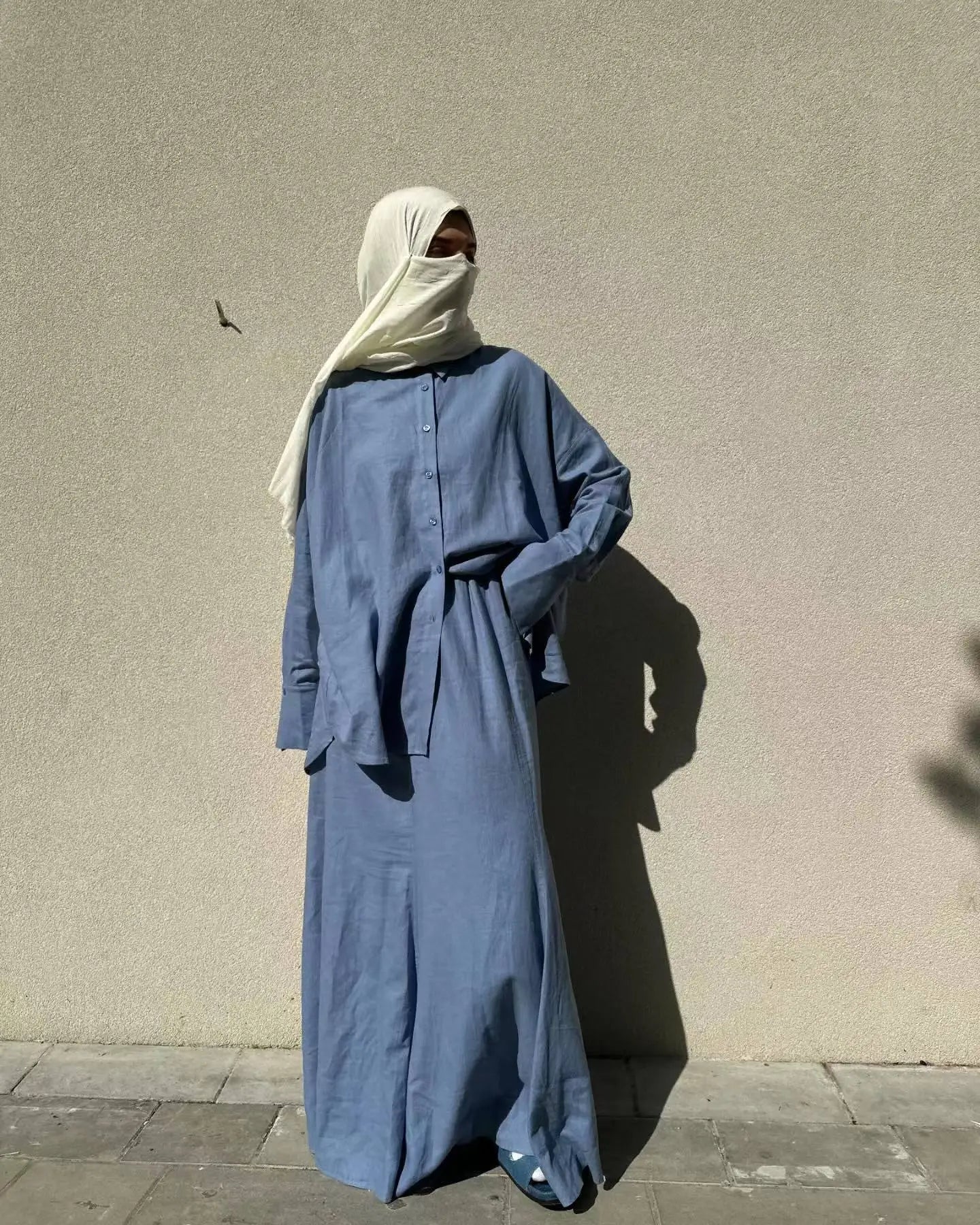 Muslim Women 2 Piece Sets Shirts Skirt Outfits Single Breasted Morocco Dubai Islam Blouse Long Skirts Suit Saudi Modest Ensemble