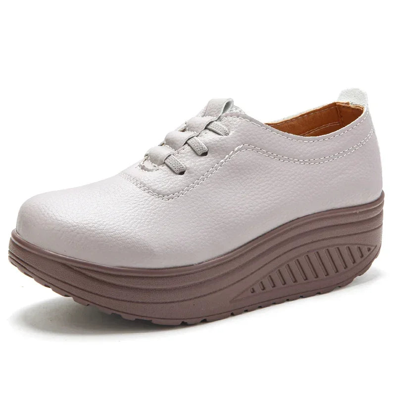 Women's Sneakers PU Leather Platform Thick Bottom Casual Walking Vulcanized Shoes Fashion Female Footwear Zapatillas Mujer