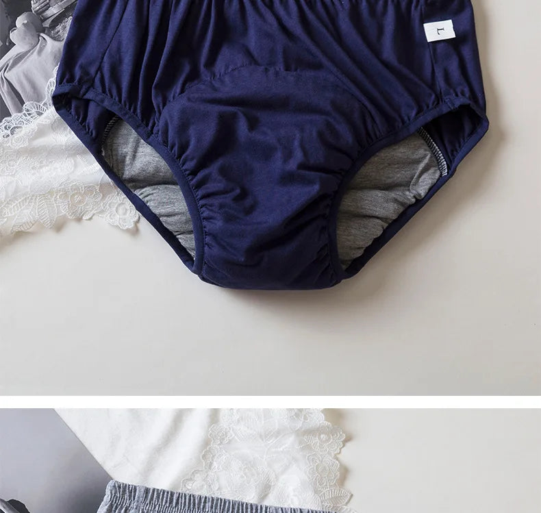 Man Woman Functional Underwear for Adults Graphene Antibacterial Leakage Proof Cotton Super Absorbent Pants Middle-Aged Elderly