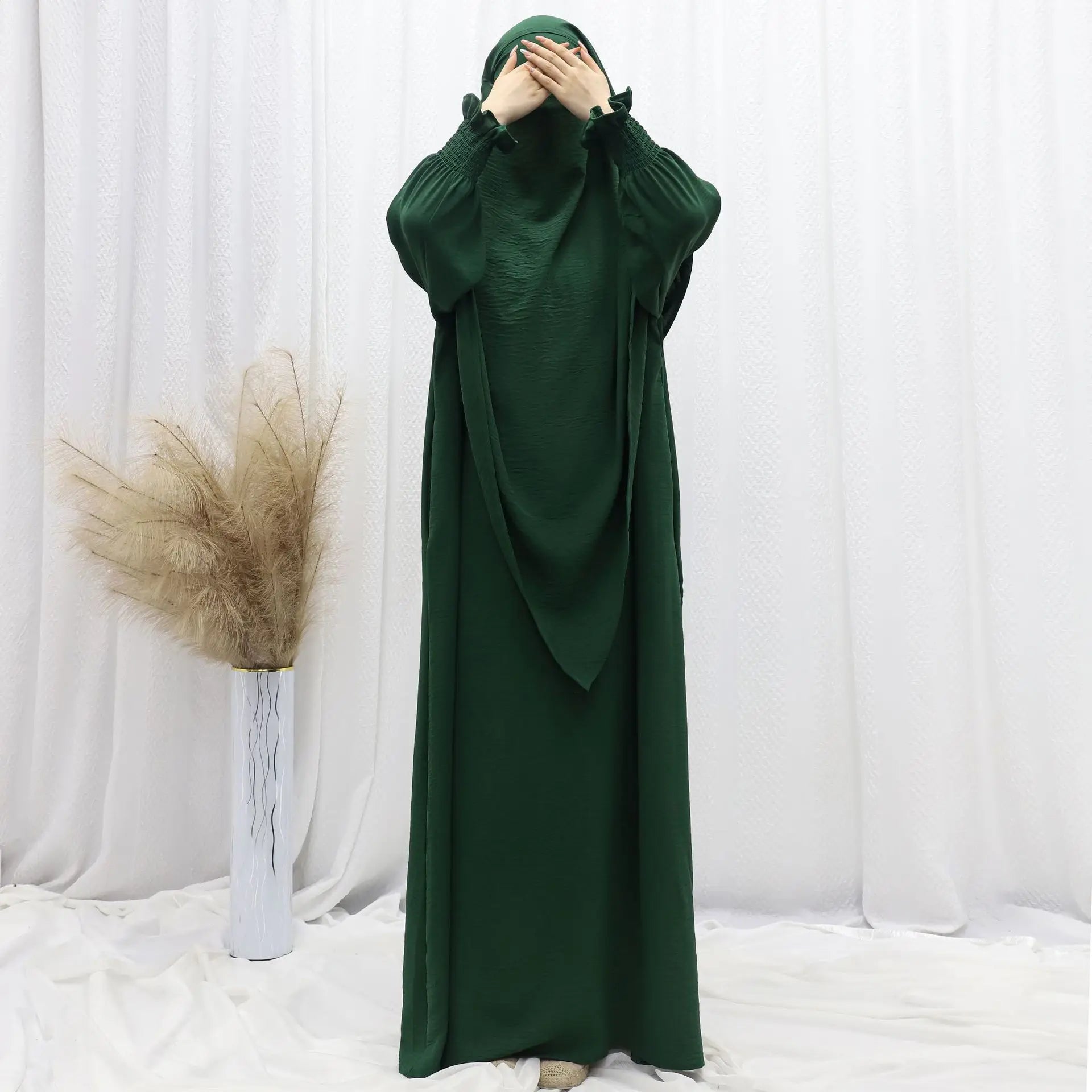 Ramadan Modest Muslim Women Dresses Headscarf Abaya Morocco Kaftan Dubai Turkey Abayas Islam Vestidos Arab Long Robe Jalabiya