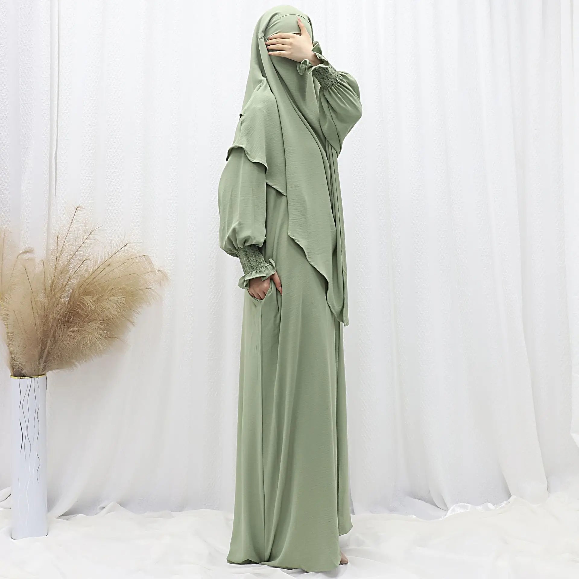Ramadan Modest Muslim Women Dresses Headscarf Abaya Morocco Kaftan Dubai Turkey Abayas Islam Vestidos Arab Long Robe Jalabiya