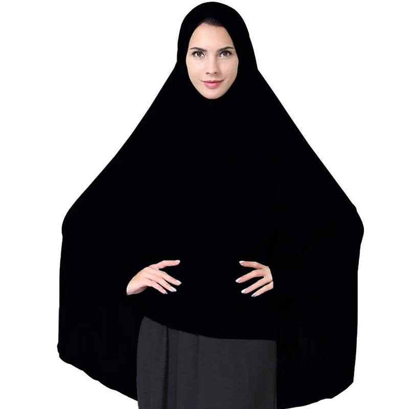 Women's Elegant Khimar Modest Muslim Islamic Ramadan Soft Lightweight Jersey Hijab Long Scarf Amira Prayer Abaya Jilbab
