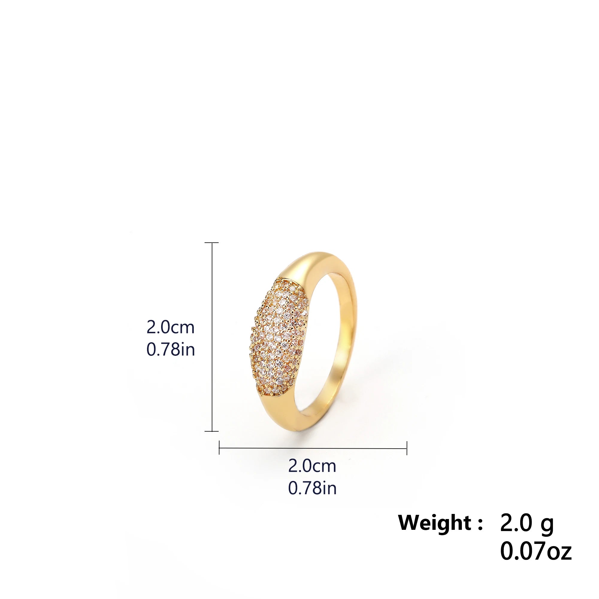 ZAKOL Tiktok Shein Trendy Shiny Micro Pave Zircon Finger Ring White  Crystal CZ Minimalist Aesthetic Ring for Women Wholesale