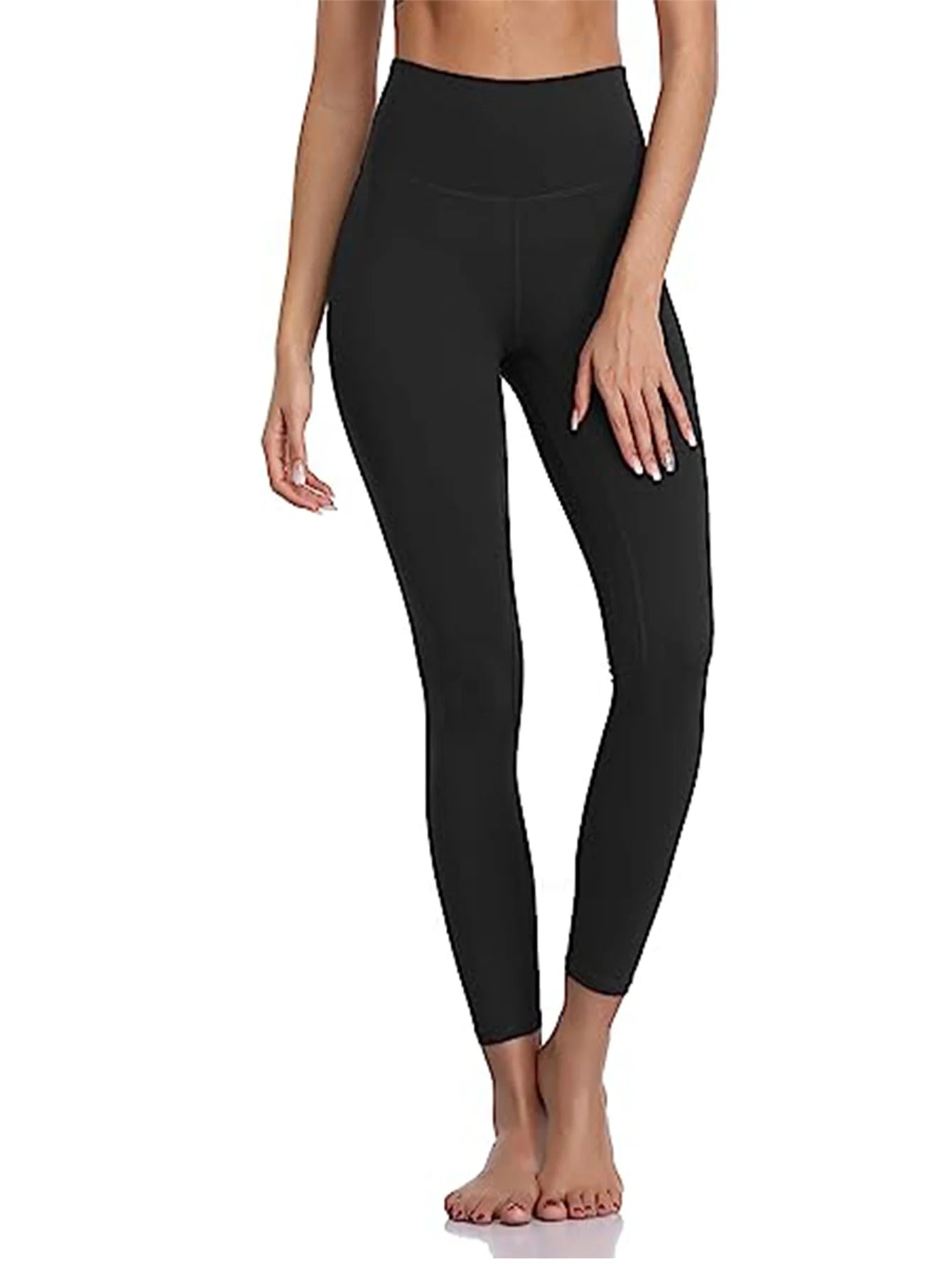 Women's Activewear: High-Waisted Yoga Leggings with Milk Silk for Sweat Absorption during Workouts