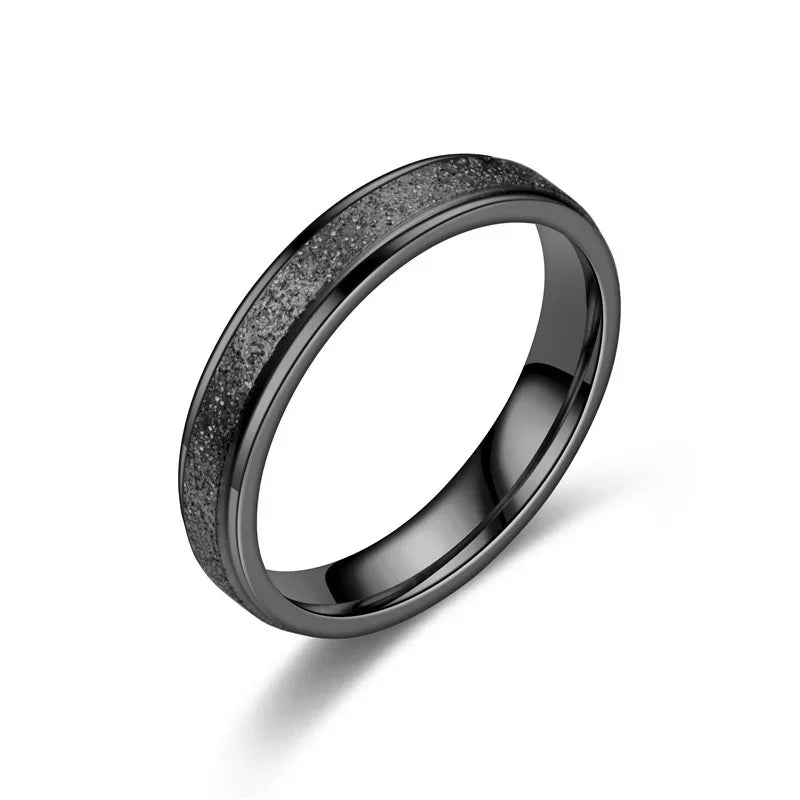 Trendy Rings Stanless Steel Luxury Fashion Titanium Rose Gold Color Frosted Ring Exquisite Women Men Jewelry Wedding Gift Hot
